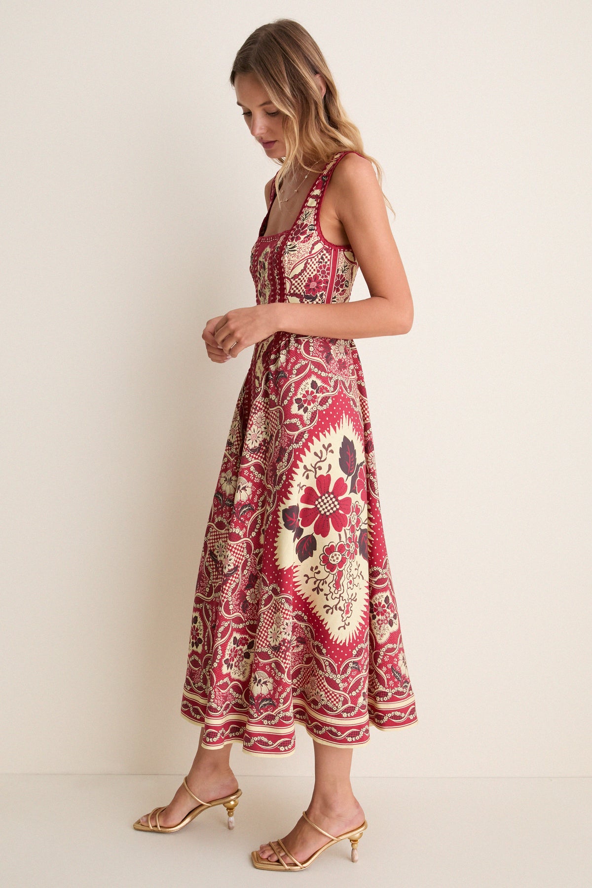 Red Kenny Midi Dress