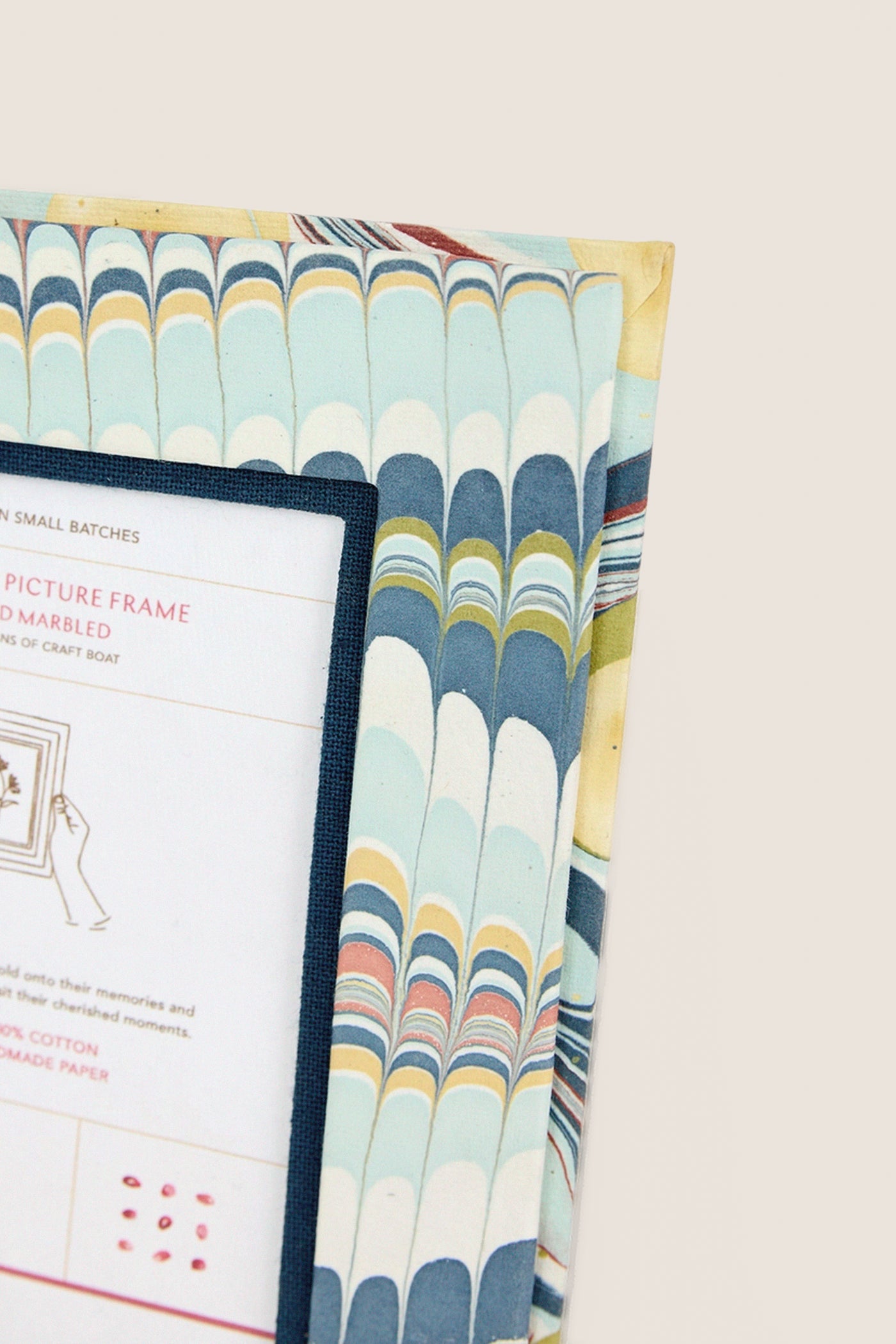 Ocean Mountain Hand Marbled Tabletop Picture Frame | Craft Boat
