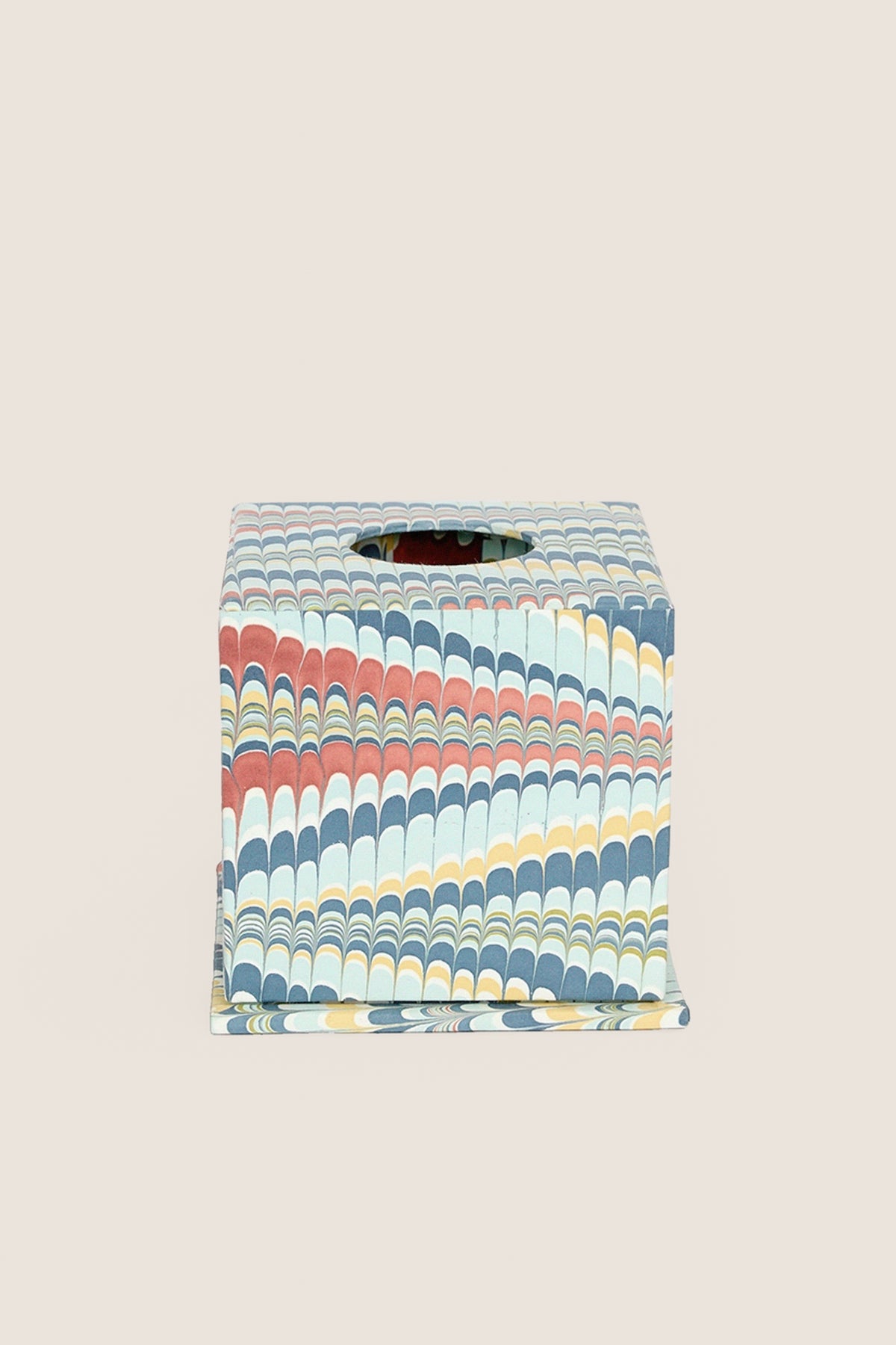 Ocean Mountain Hand Marbled Square Tissue Box | Craft Boat