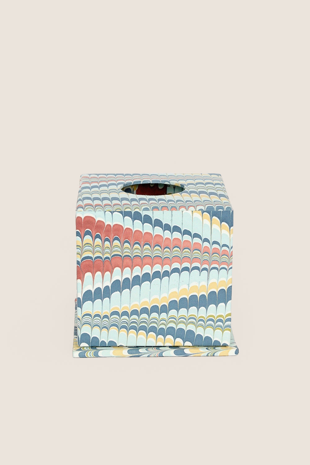 Ocean Mountain Hand Marbled Square Tissue Box