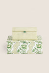 Green Blooming Trellis Large Block Printed Keepsake Box