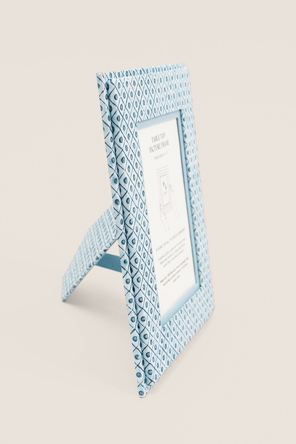 Dot and Grid Indigo Screen Printed Tabletop Picture Frame | Craft Boat