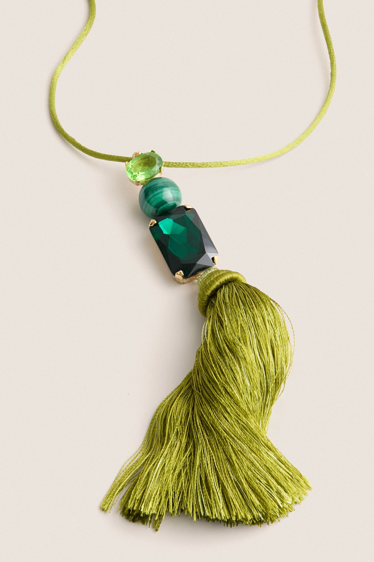 Malachite Torin Tassel Necklace