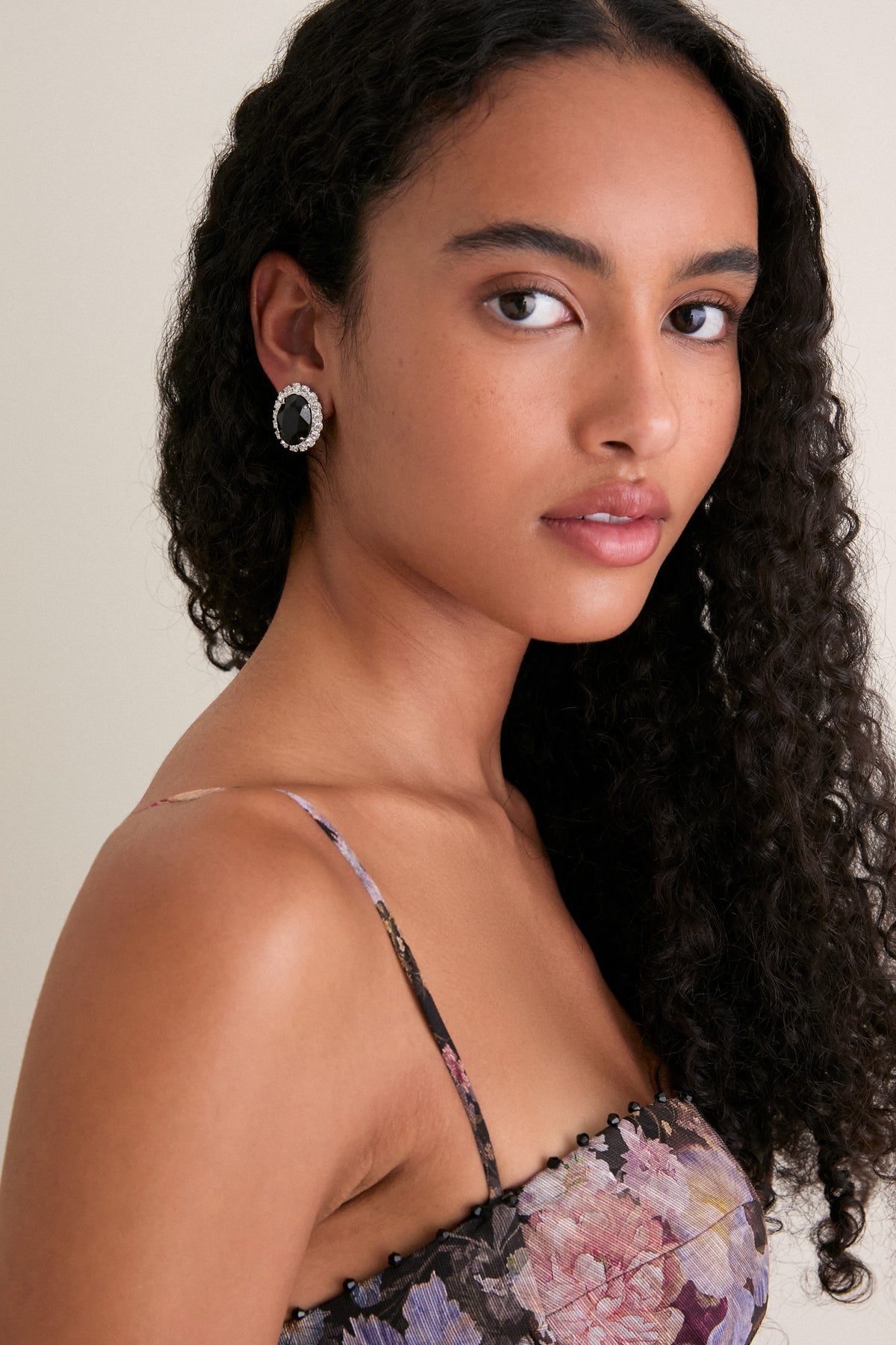 Jet Diana Stud Earrings