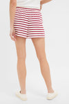 Red and Ivory Stripe Knit Olympia Short
