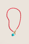 Beyond the Sea Happy Cord Mini Double Heart Necklace