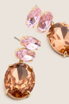 Light Rose and Light Peach Le Petite Crystal Earrings