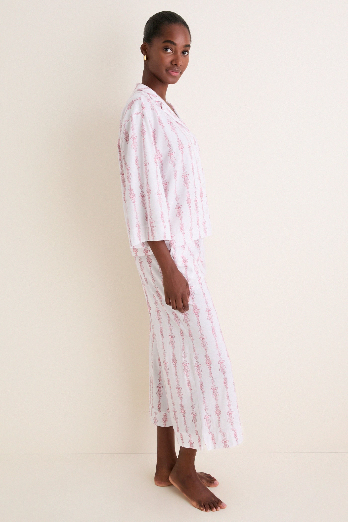 Pink Mayfair Toile Women's Pima Olivia Wide Leg
