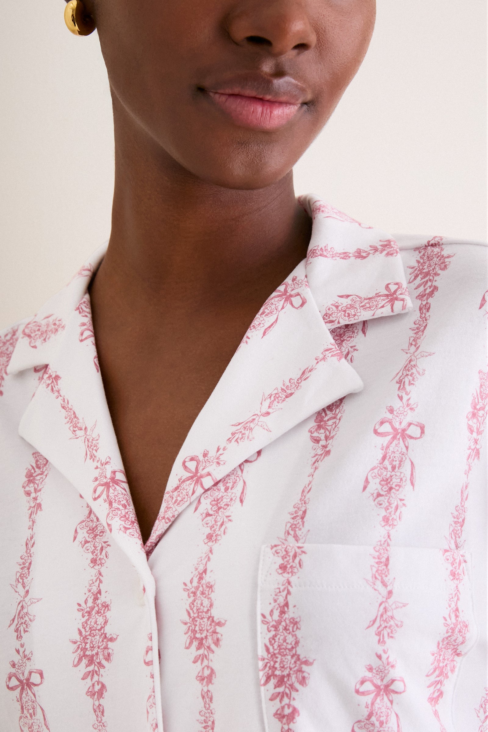 Pink Mayfair Toile Women's Pima Olivia Wide Leg
