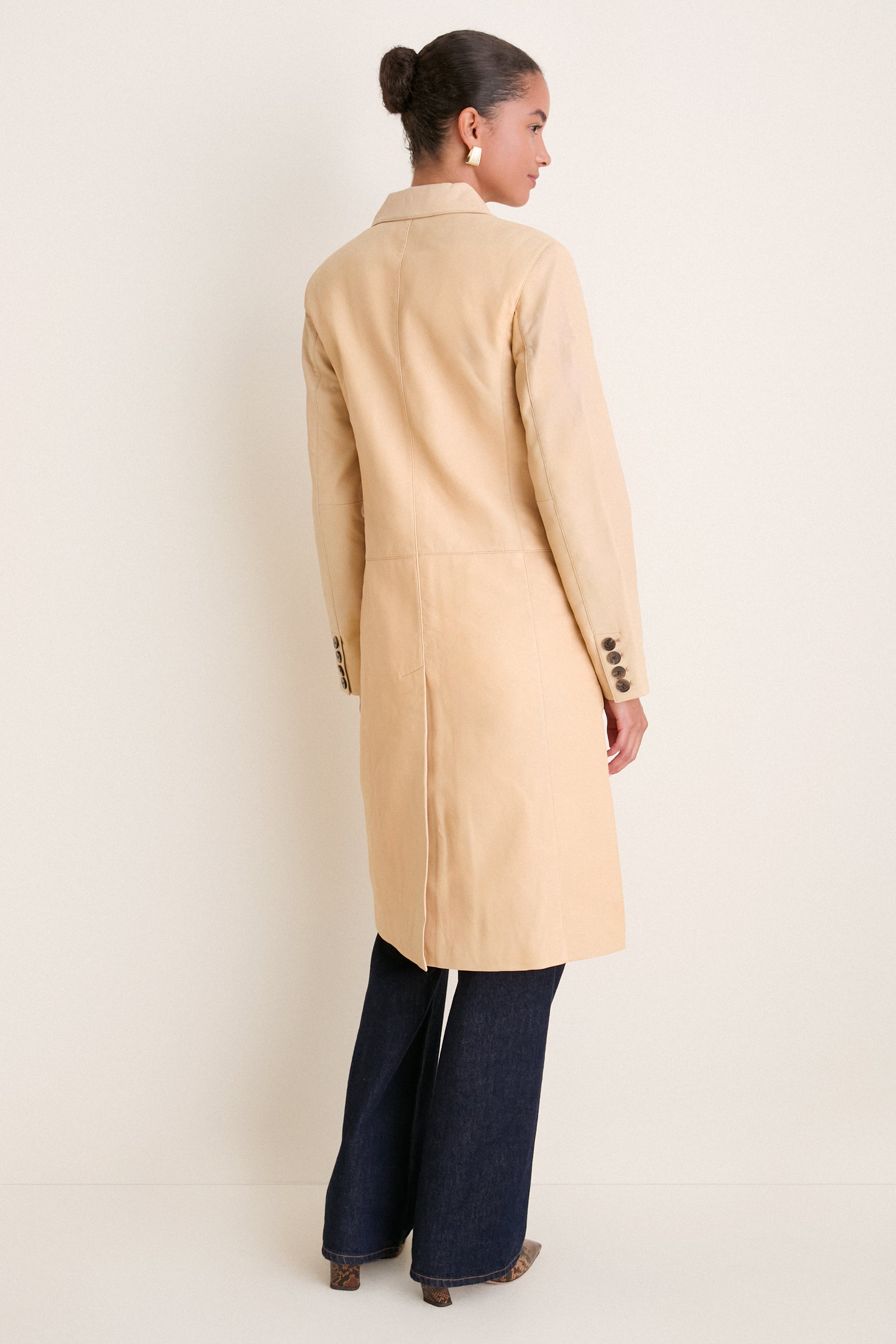 Cashew Wyatt Leather Coat