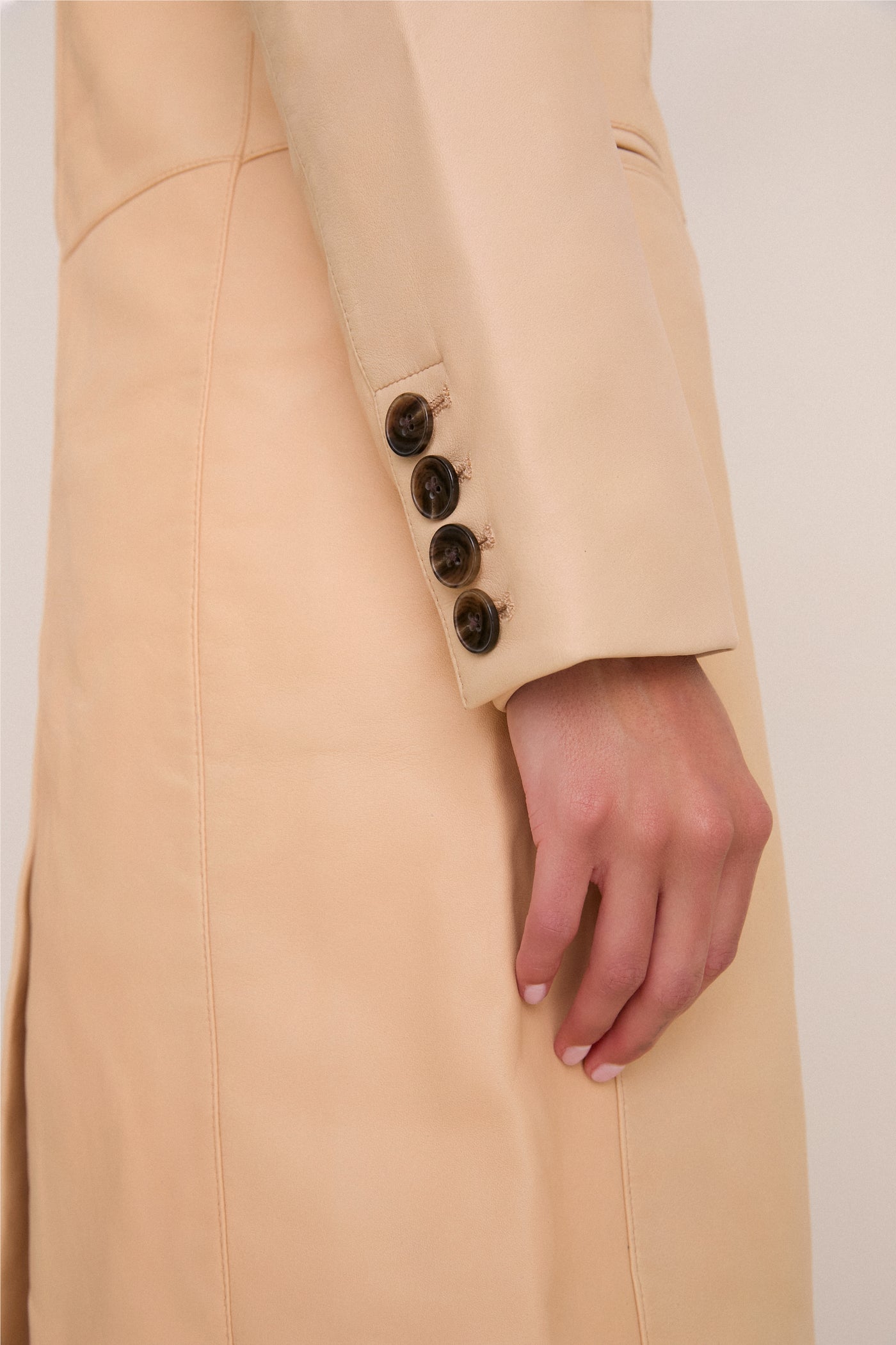 Cashew Wyatt Leather Coat