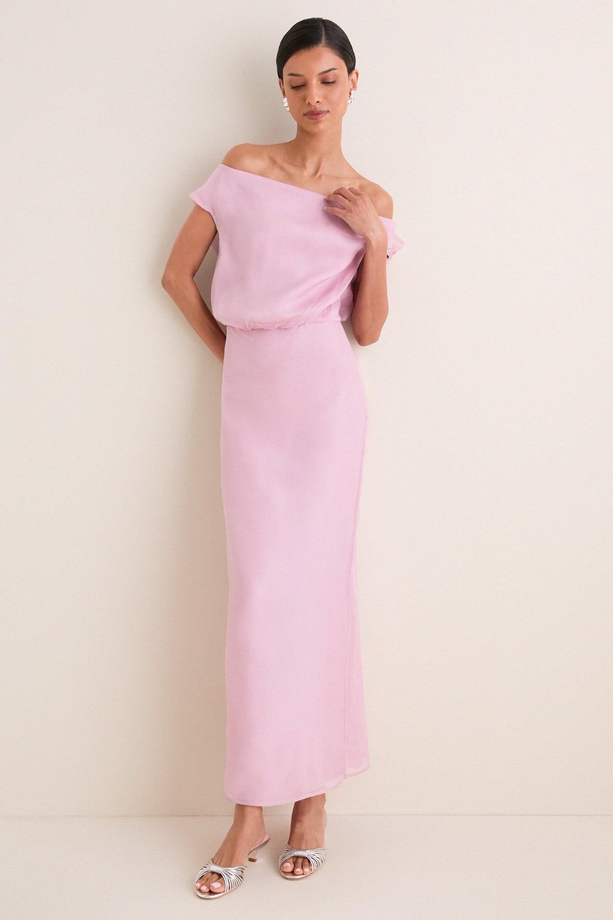 Dusty Pink Larissa Silk Dress