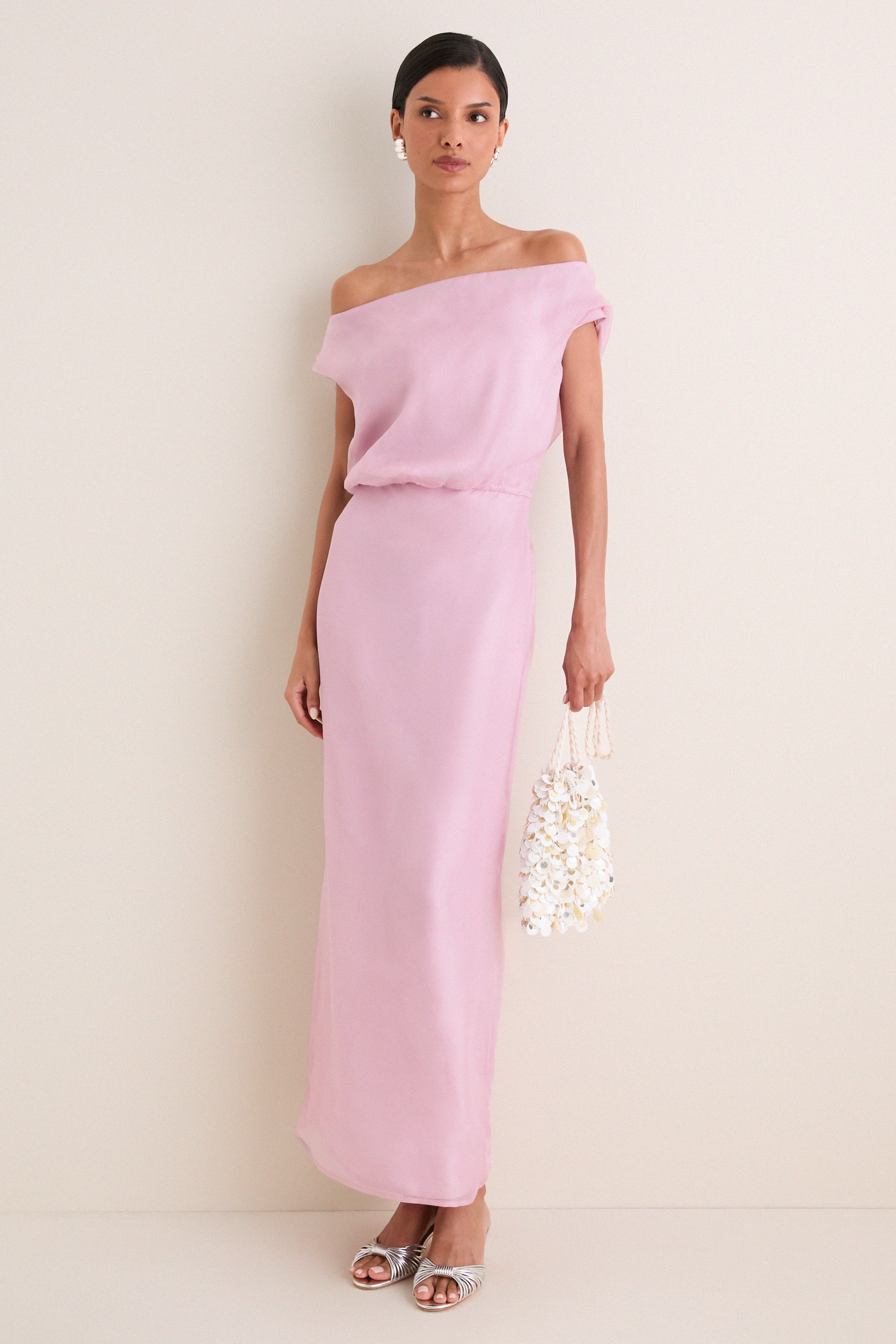 Dusty Pink Larissa Silk Dress
