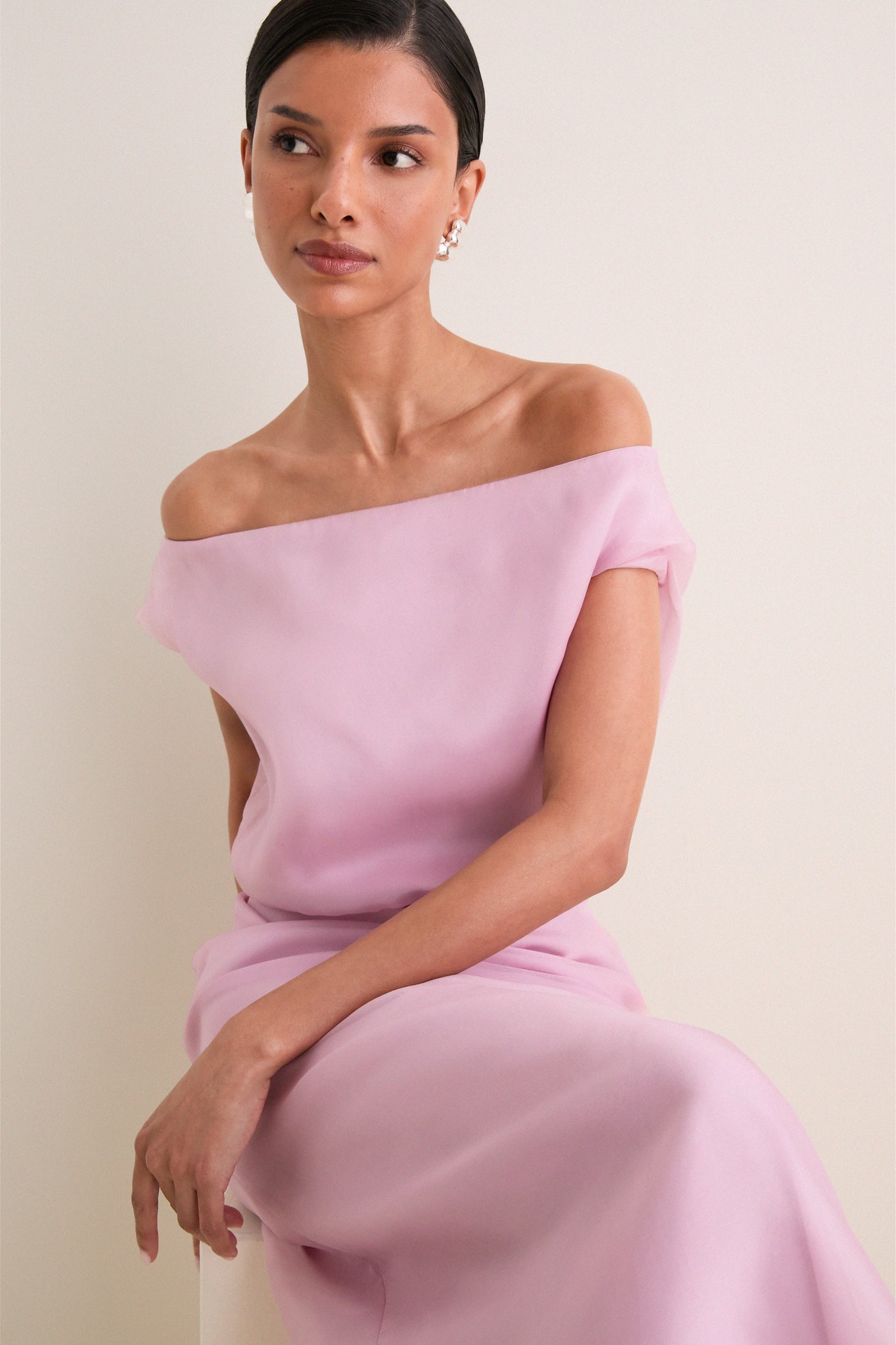Dusty Pink Larissa Silk Dress