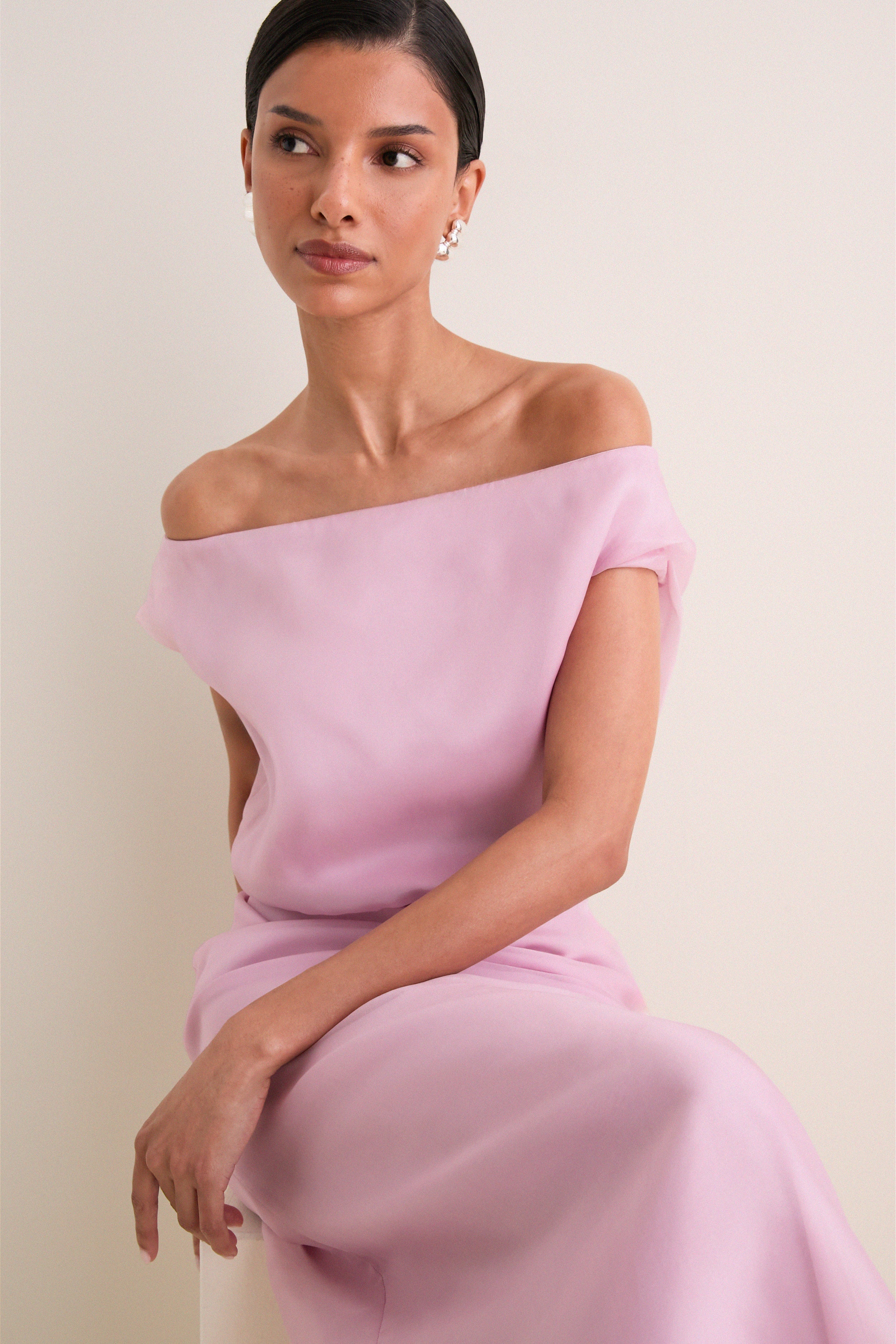 Dusty Pink Larissa Silk Dress