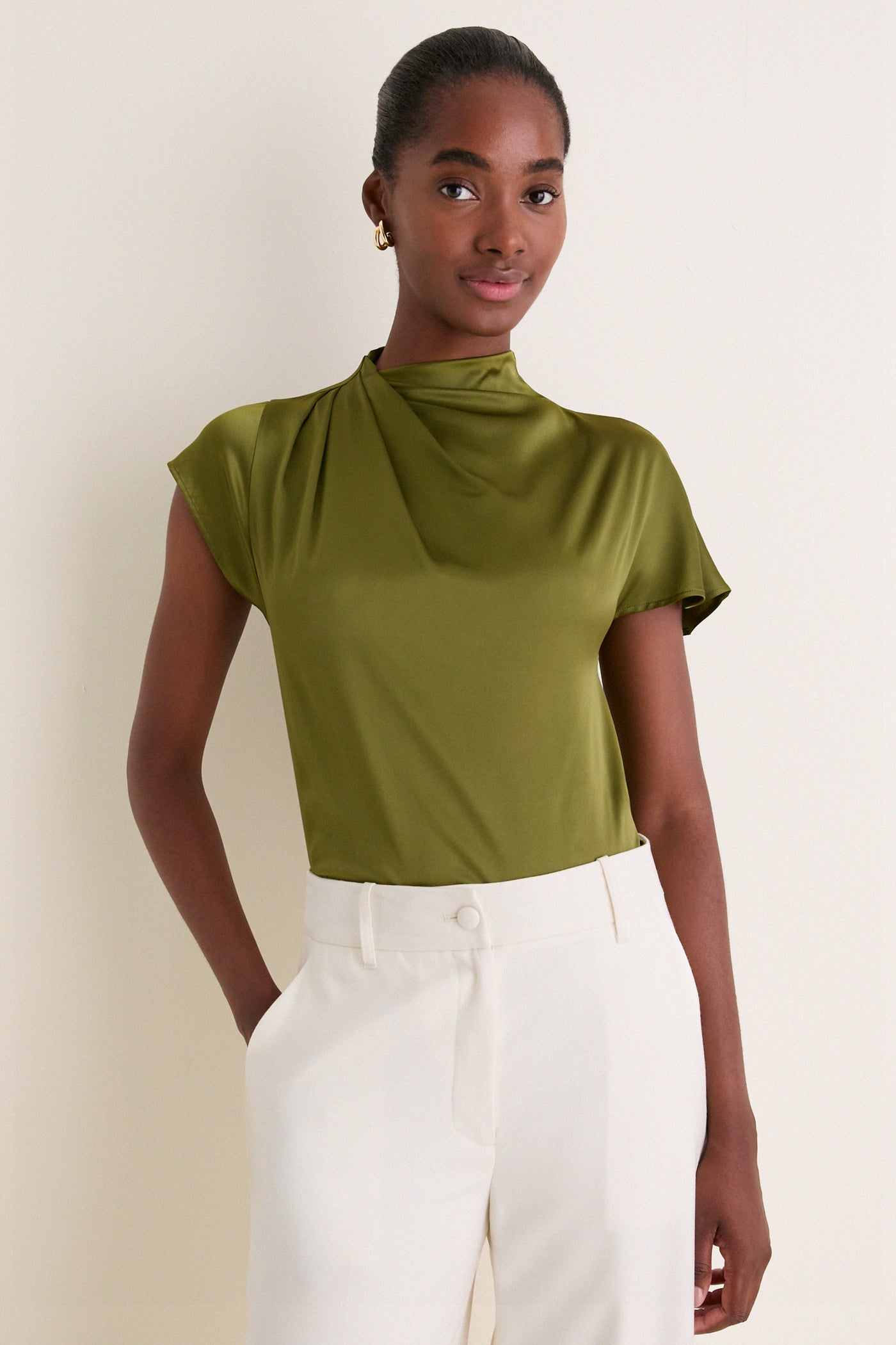 Pear Davina Silk Top