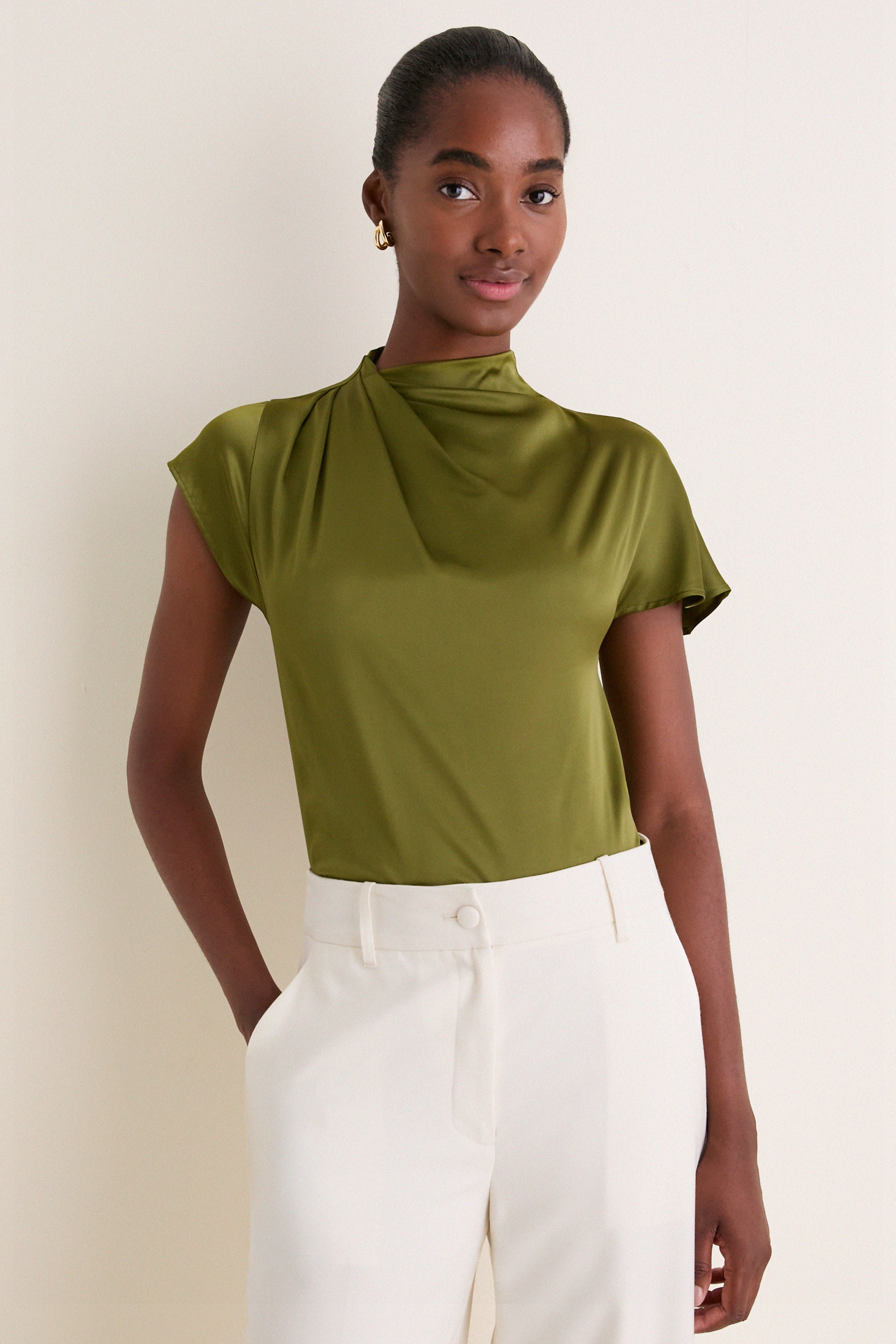Pear Davina Silk Top