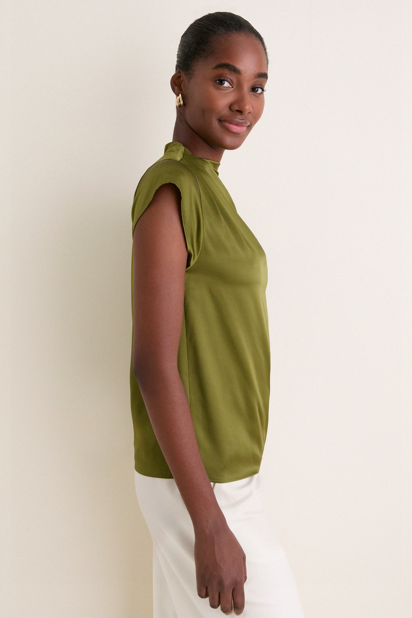 Pear Davina Silk Top