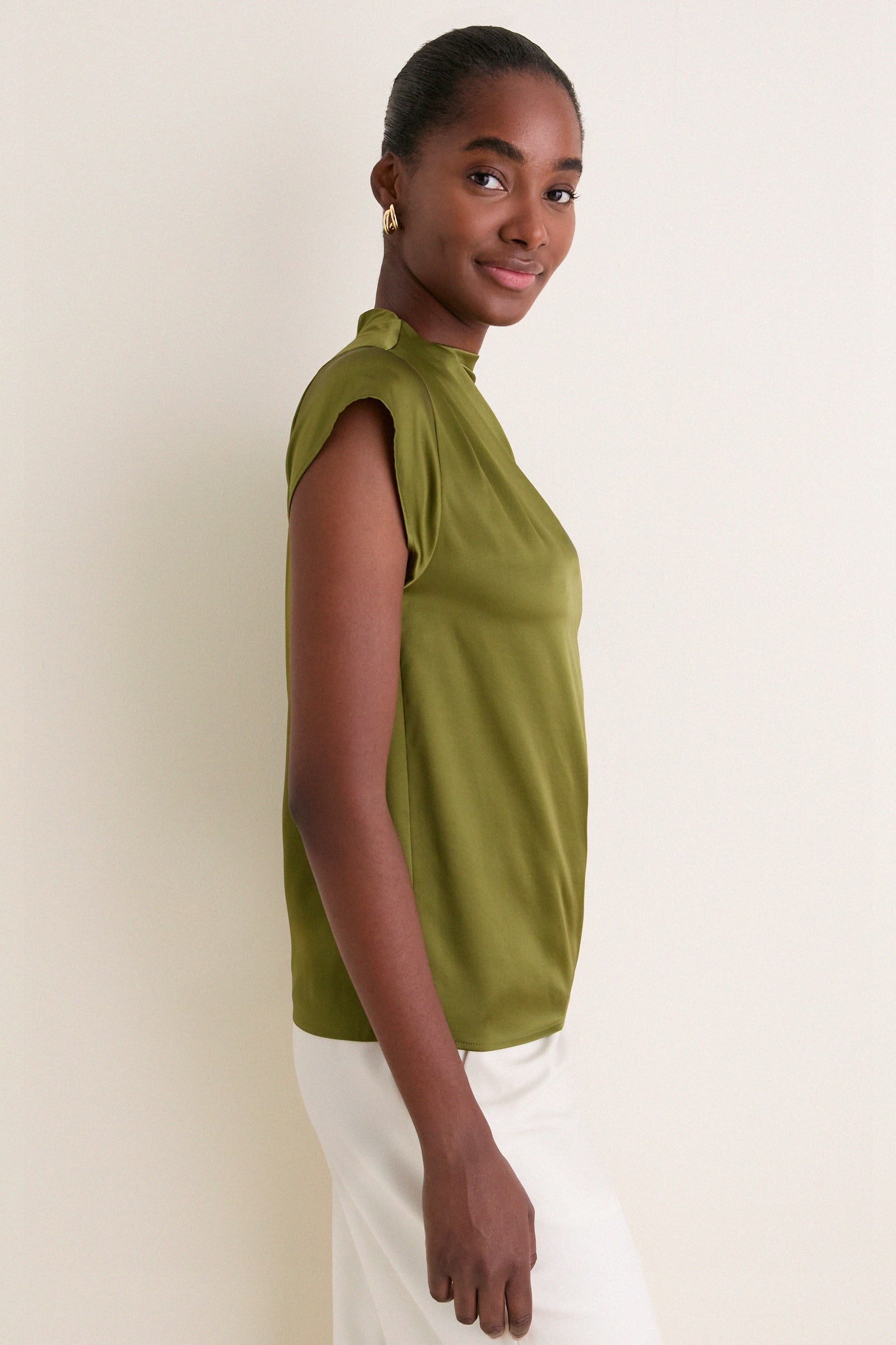 Pear Davina Silk Top