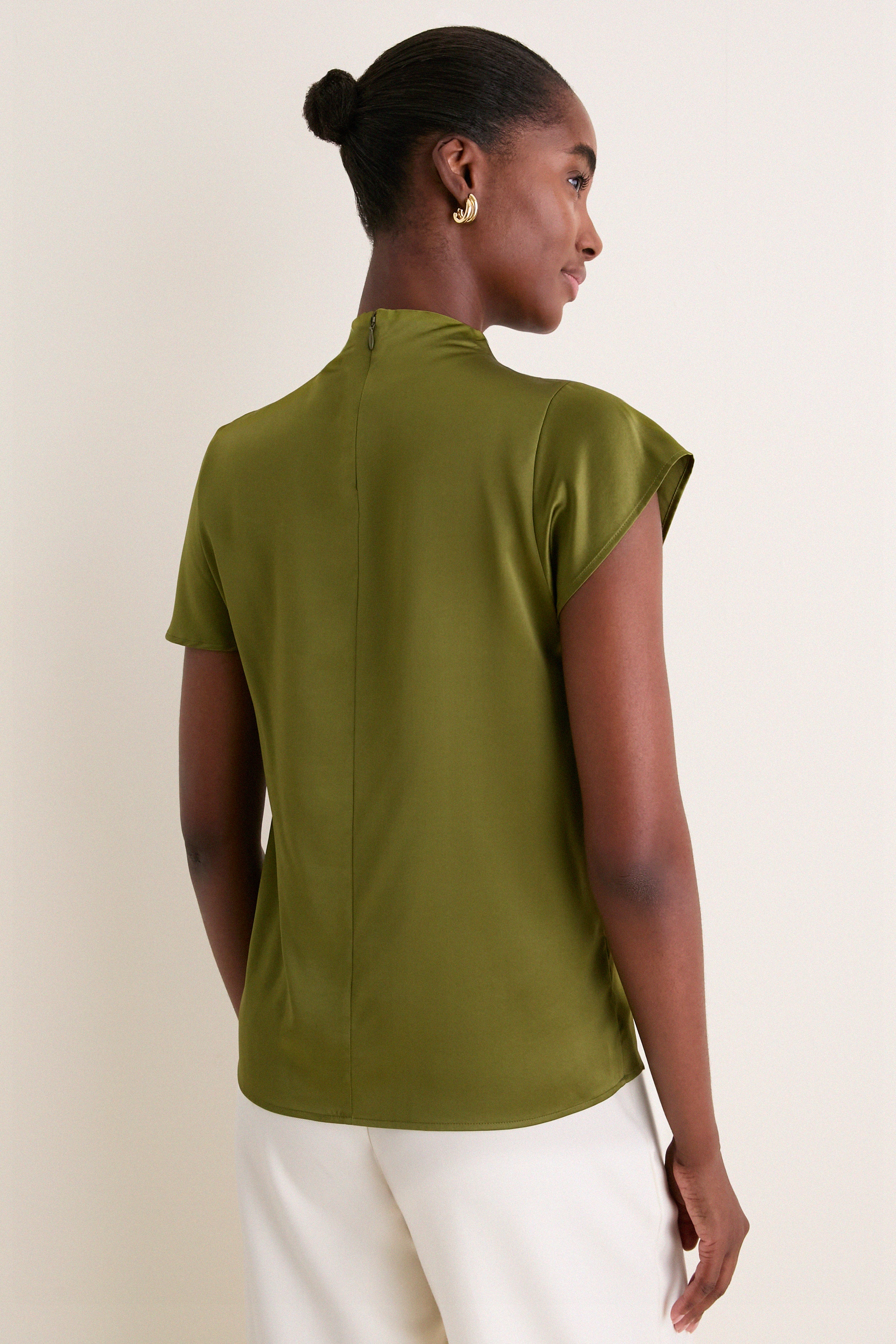 Pear Davina Silk Top