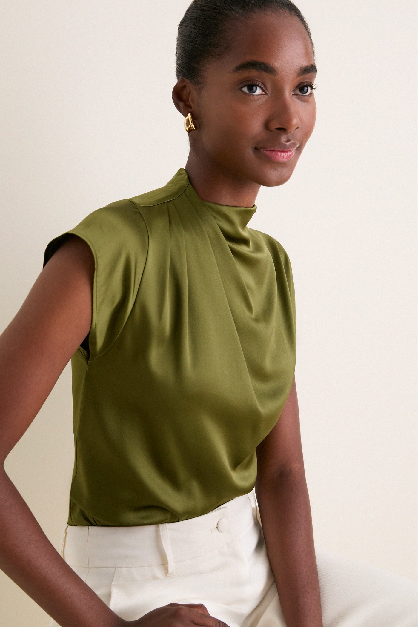 Pear Davina Silk Top