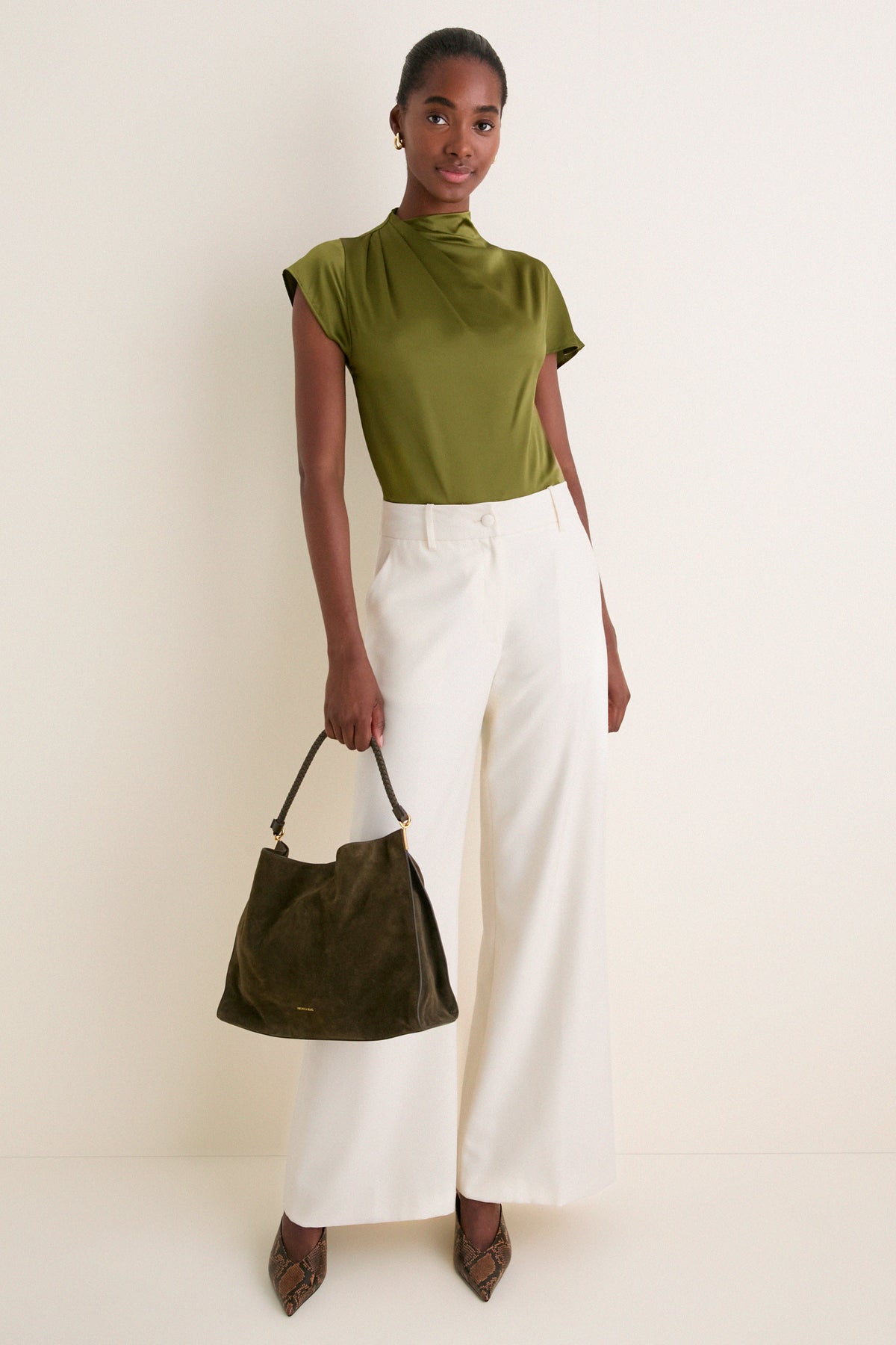 Pear Davina Silk Top