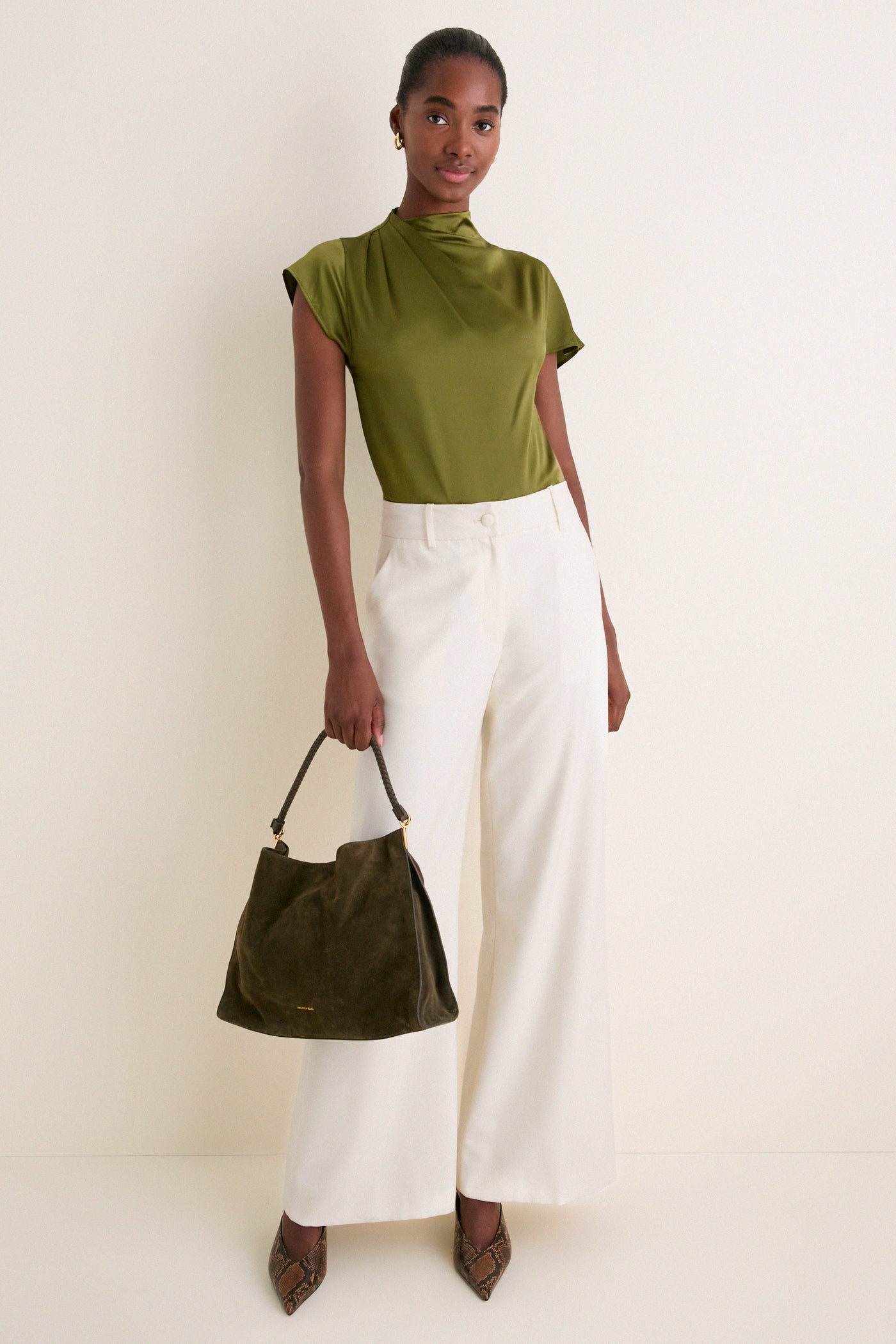 Pear Davina Silk Top