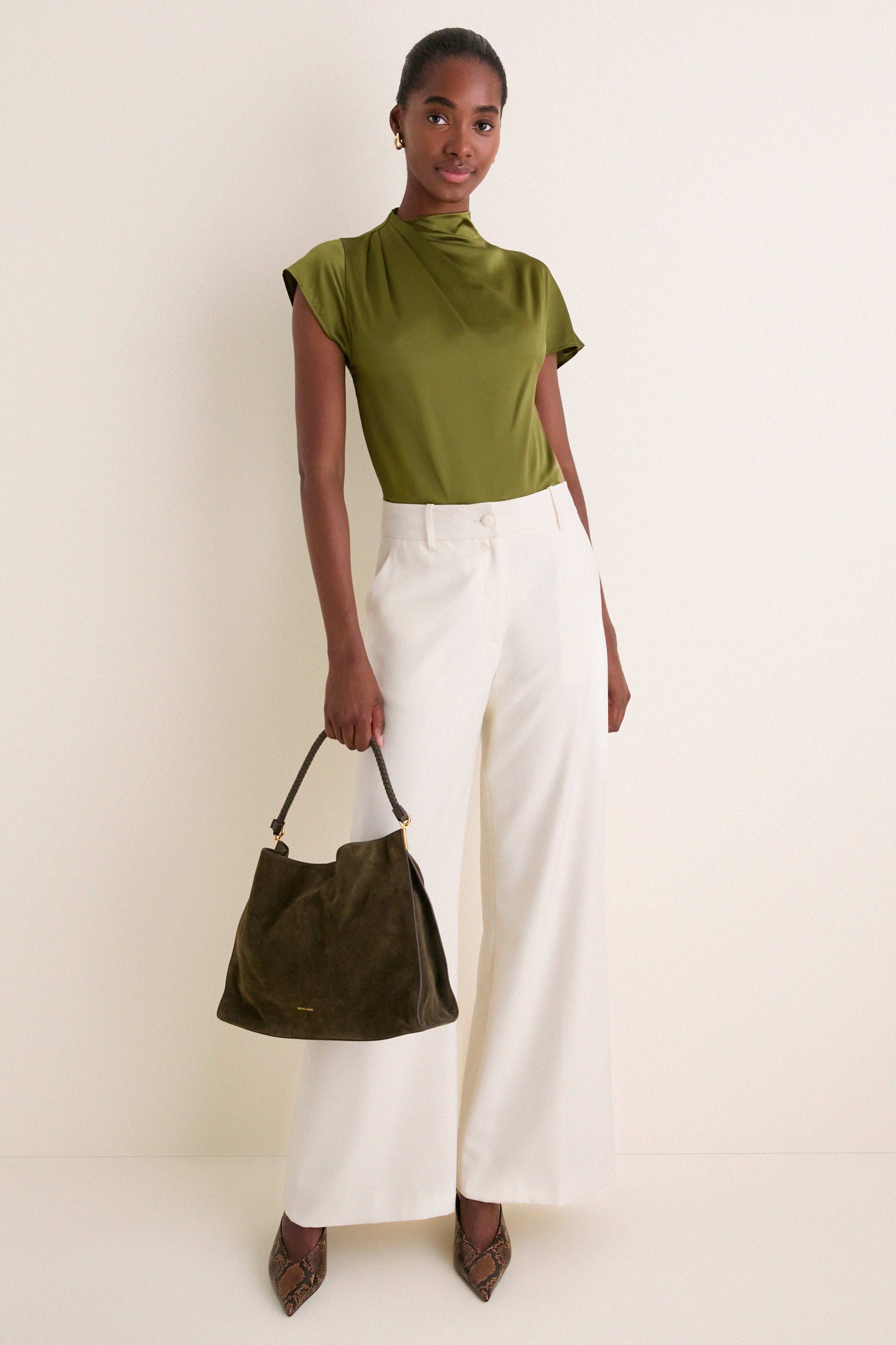 Pear Davina Silk Top