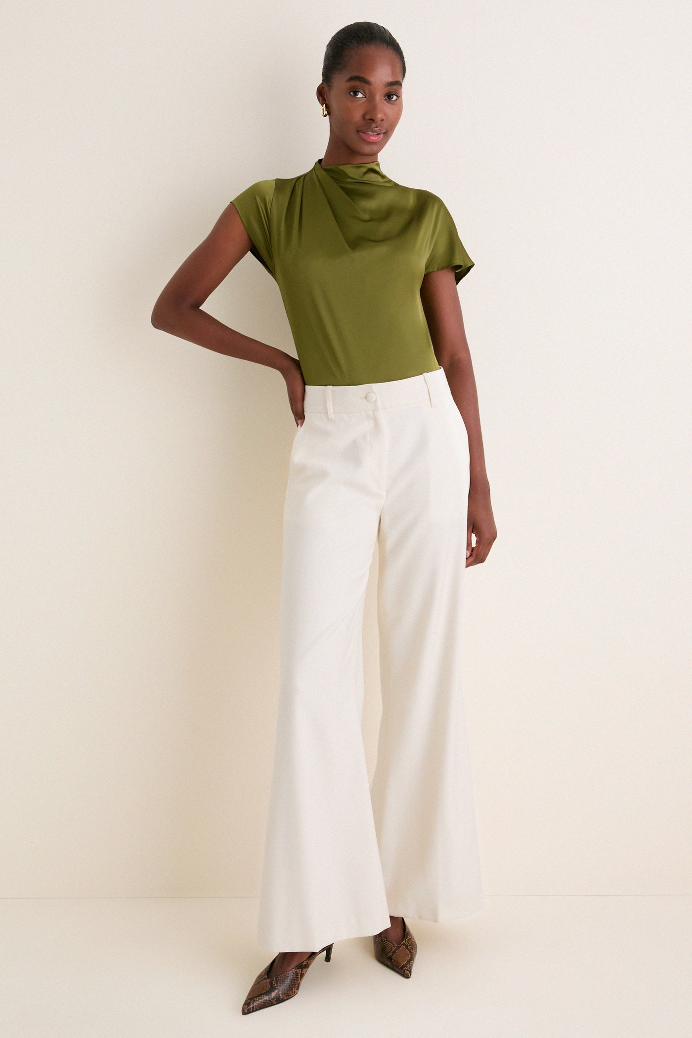 Pear Davina Silk Top