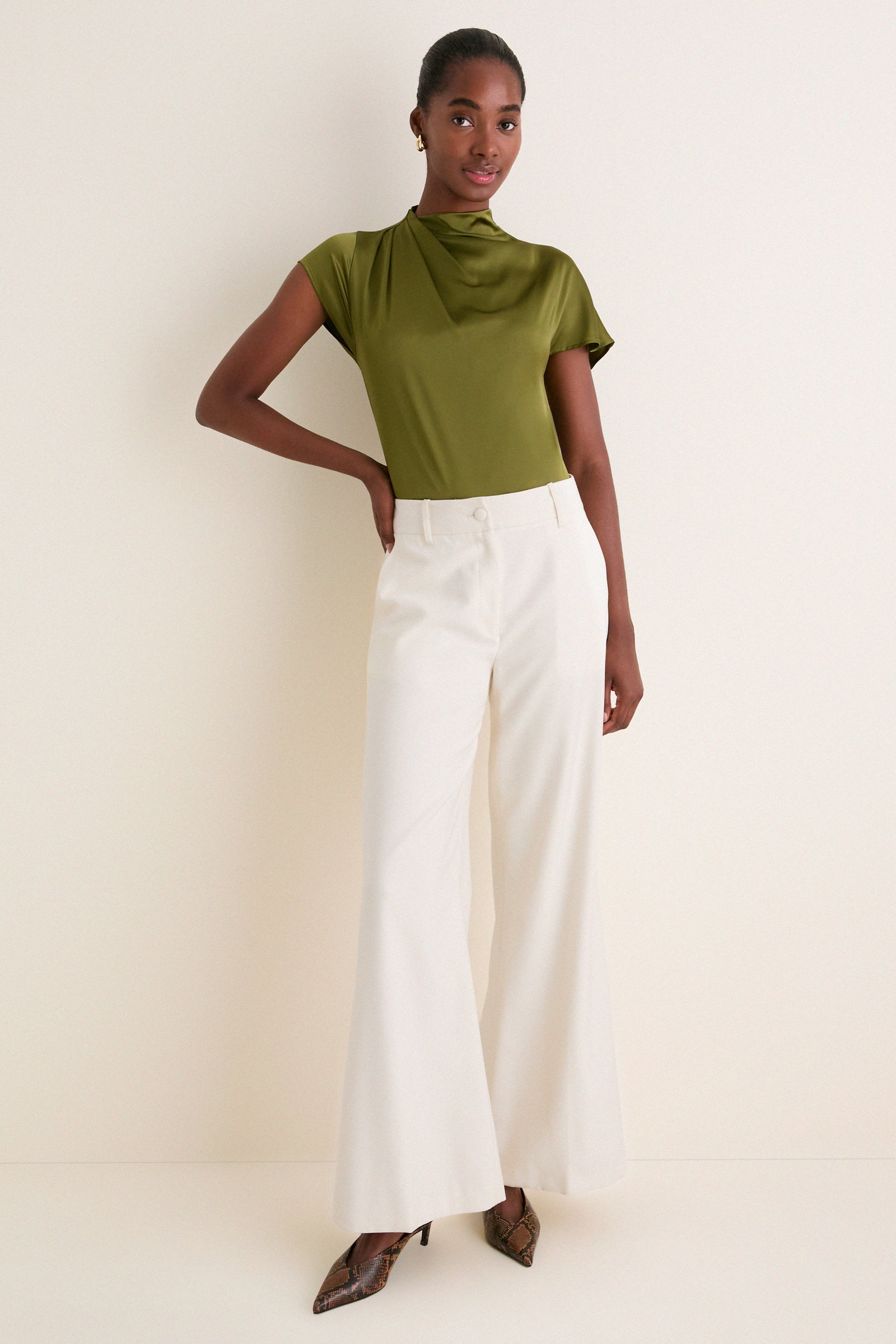 Pear Davina Silk Top