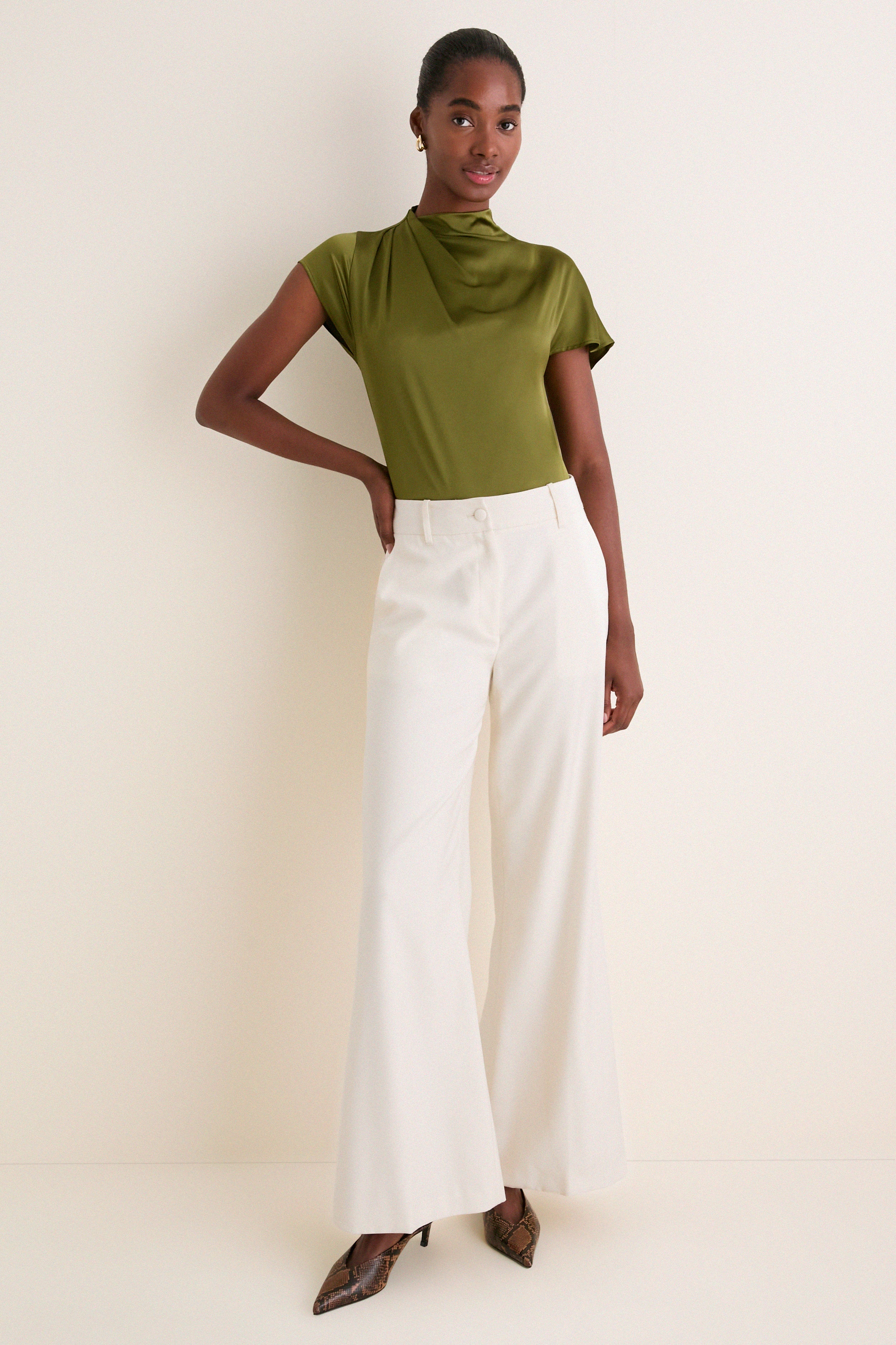 Pear Davina Silk Top