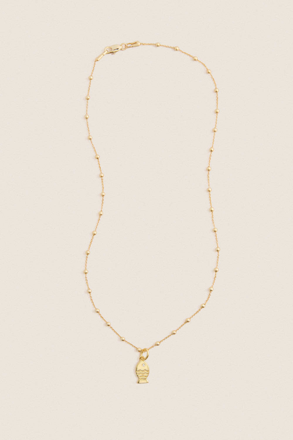 Gold Fish Mini Charm Necklace