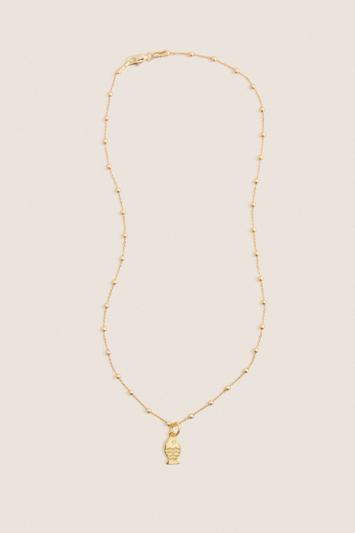 Gold Fish Mini Charm Necklace