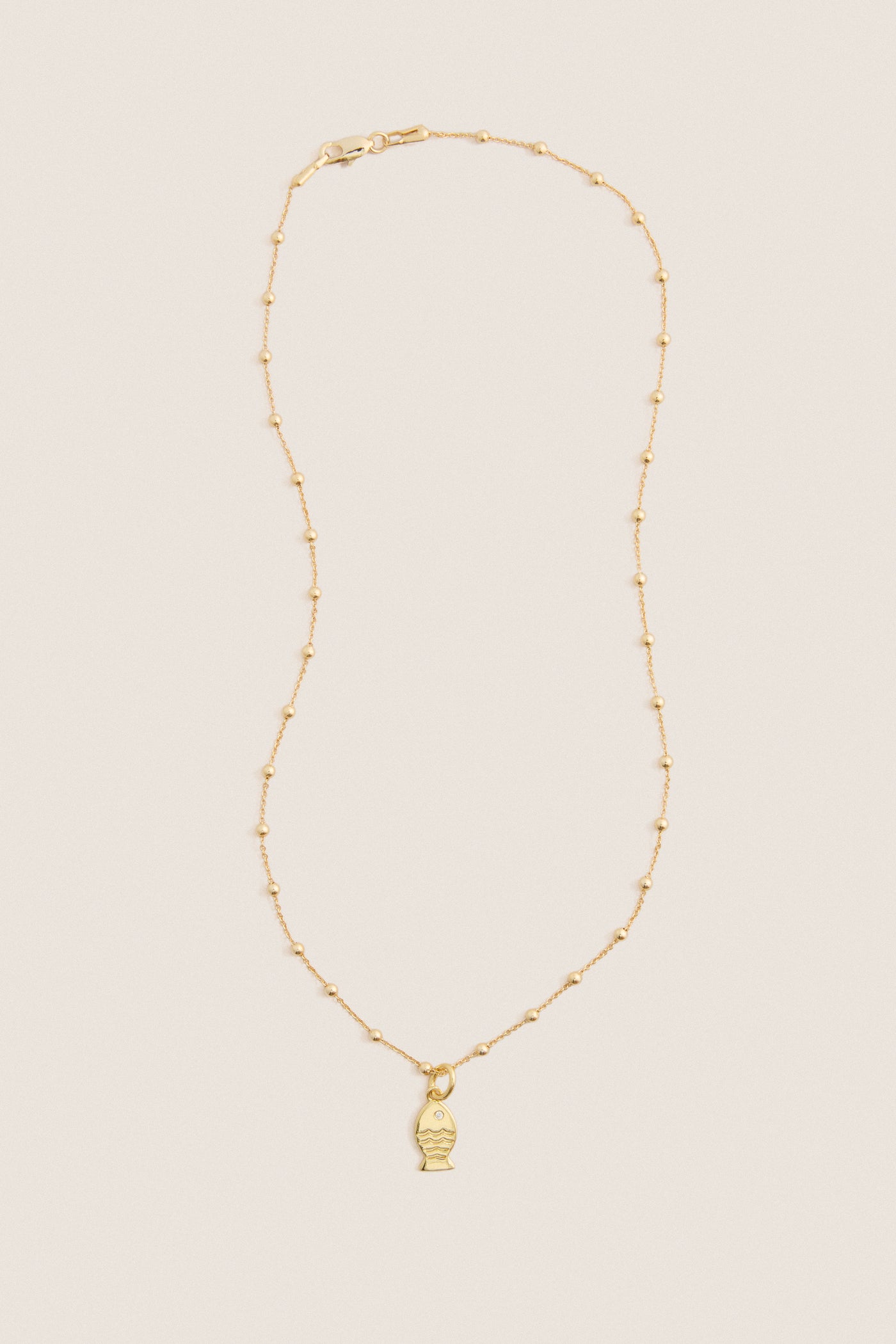 Gold Fish Mini Charm Necklace