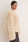 Off White Faux Fur Curl Charlotte Jacket