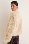 Off White Faux Fur Curl Charlotte Jacket