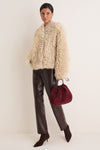 Off White Faux Fur Curl Charlotte Jacket