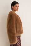 Nougat Faux Fur Halle Jacket