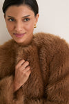 Nougat Faux Fur Halle Jacket