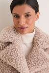 Ecru Curly Faux Fur Jazmin Coat