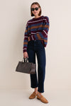Monaco Stripe Serrano Cashmere Relaxed Crew