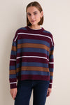 Monaco Stripe Serrano Cashmere Relaxed Crew