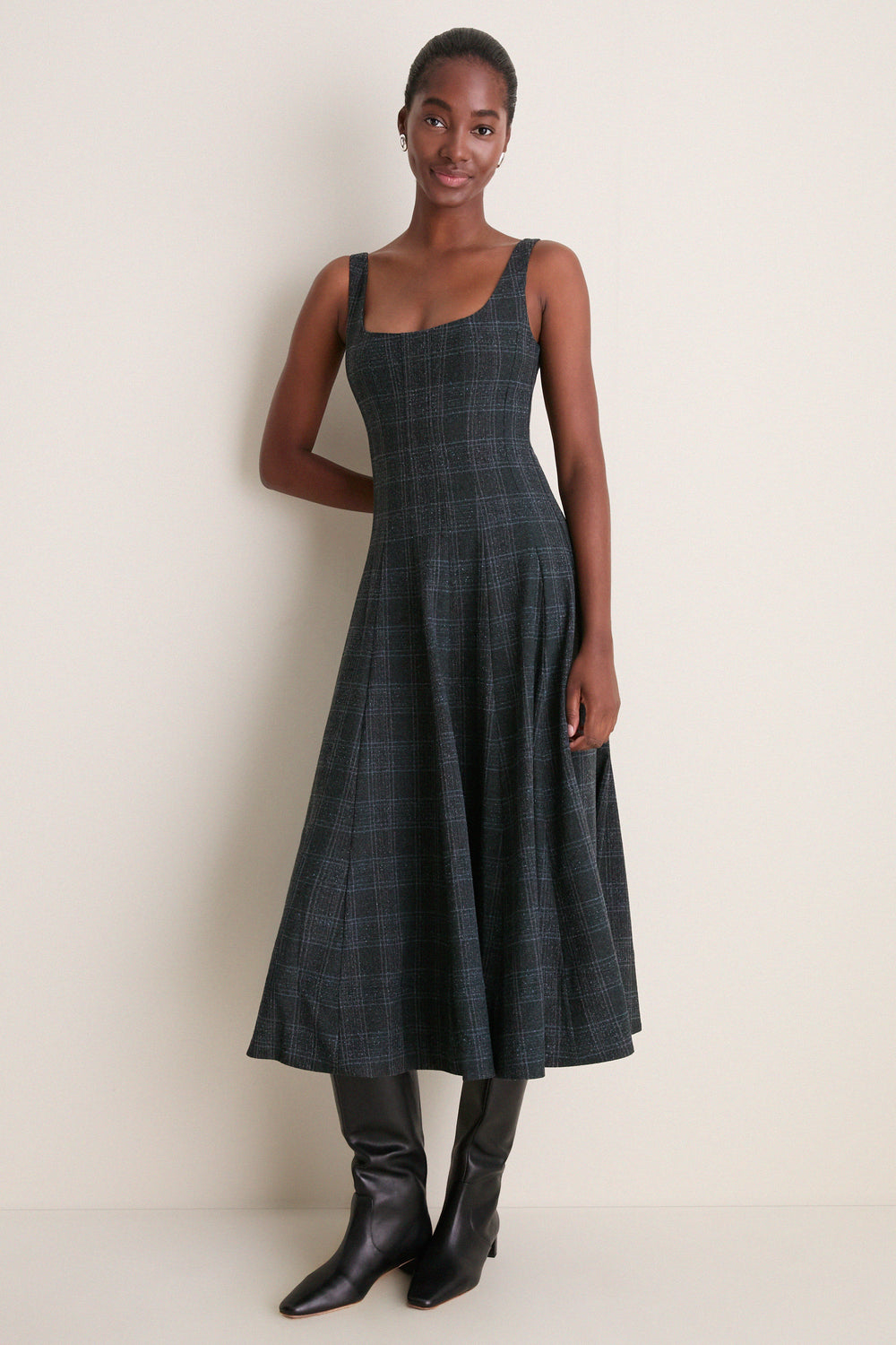 Ink Blue Plaid Wells Dress