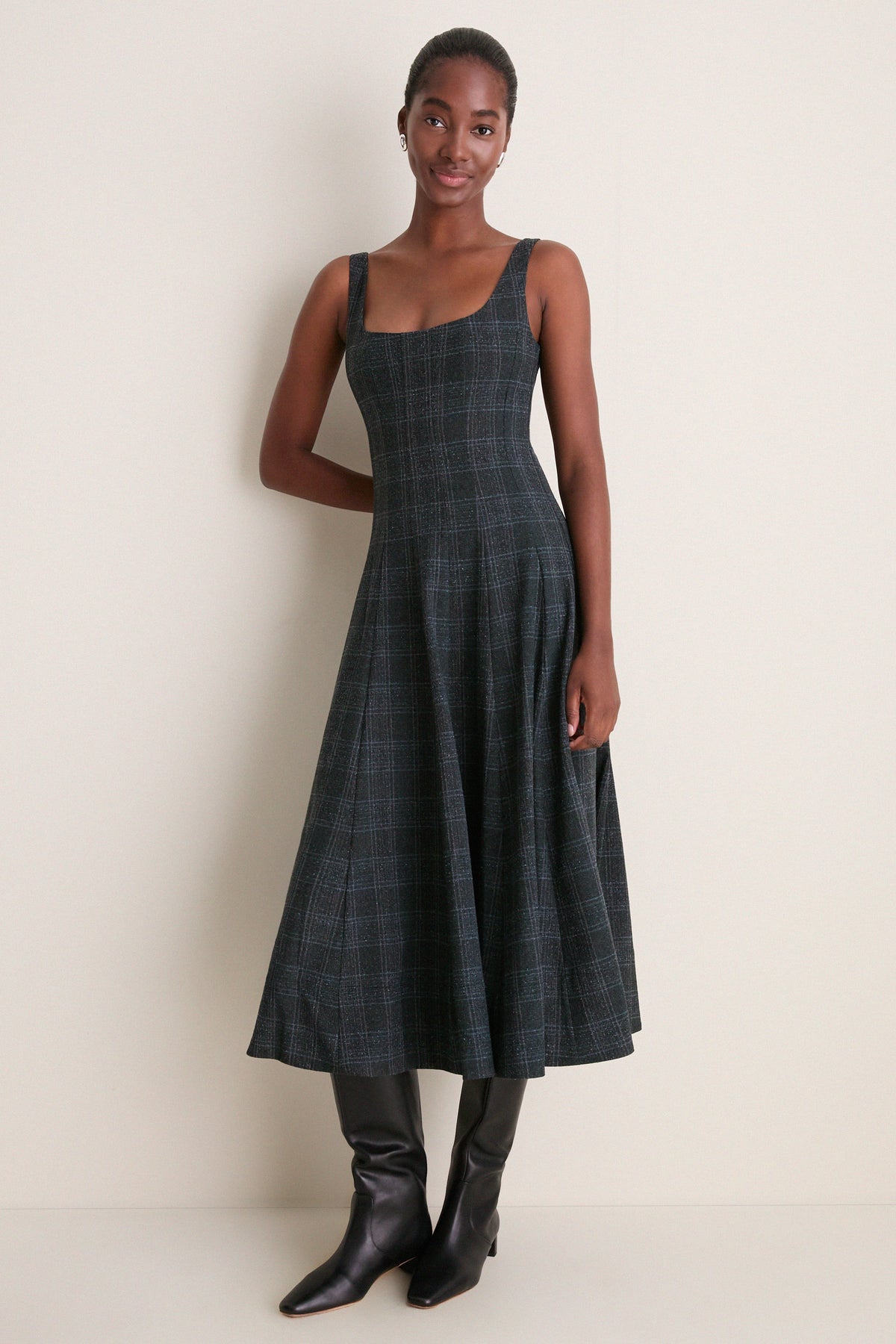 Ink Blue Plaid Wells Dress