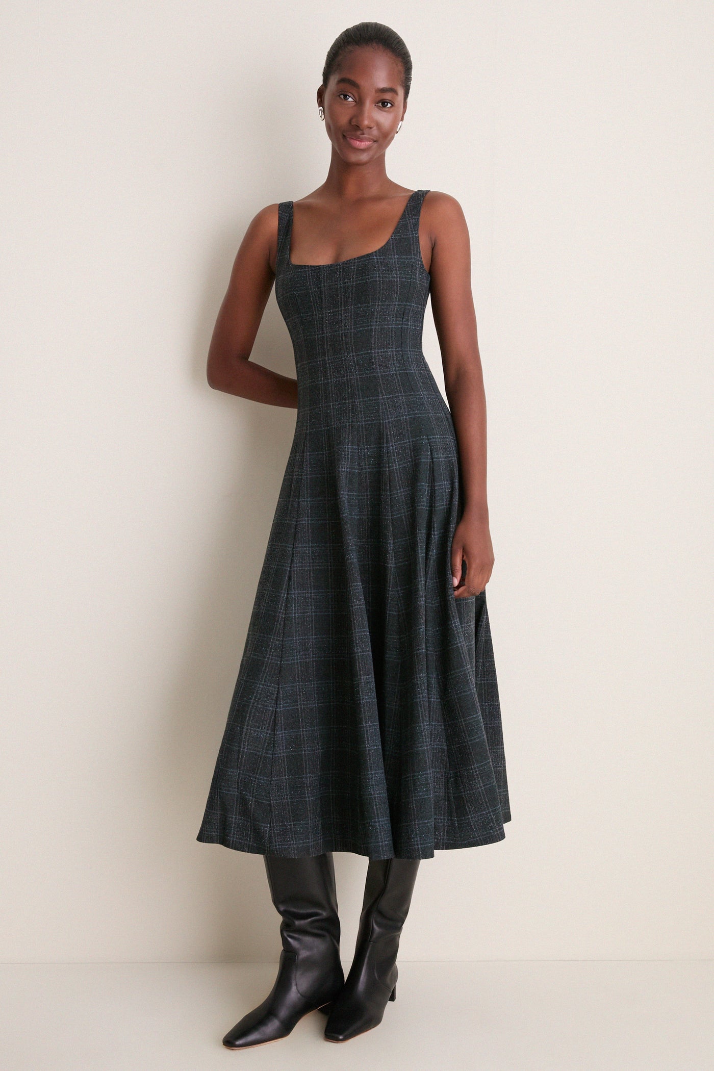 Ink Blue Plaid Wells Dress