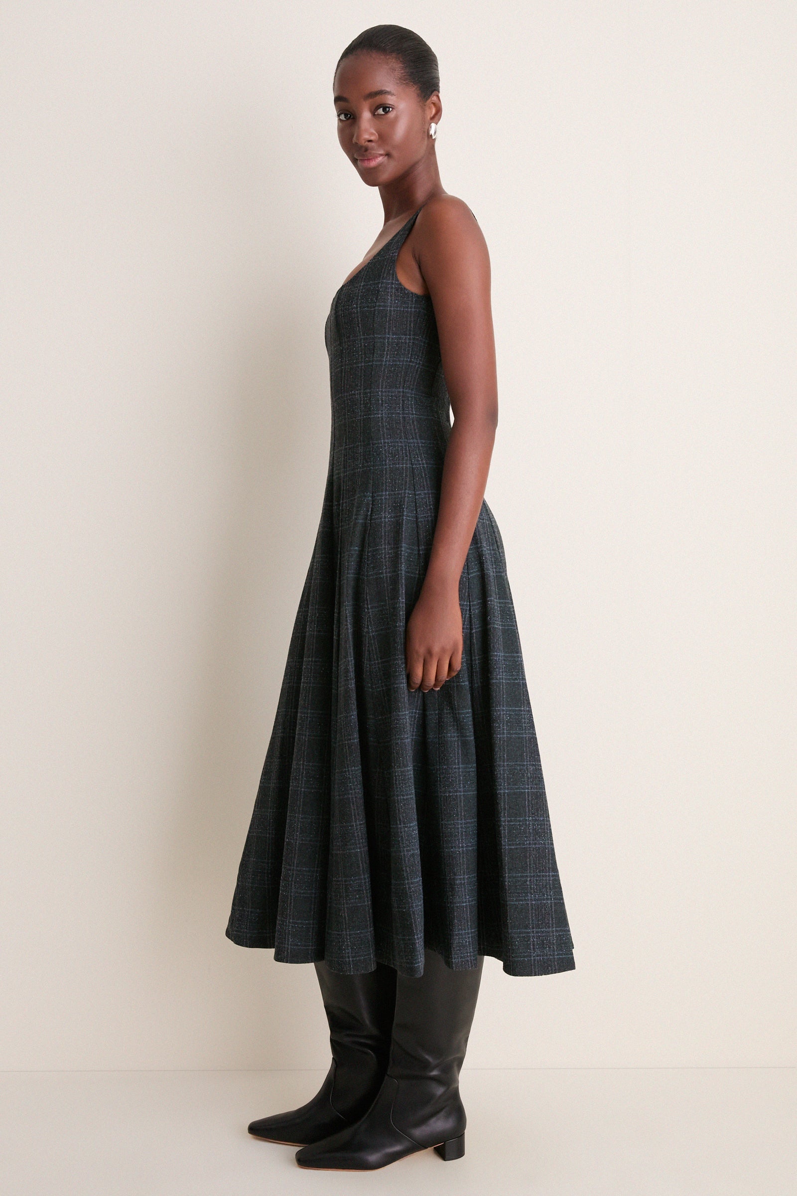 Ink Blue Plaid Wells Dress