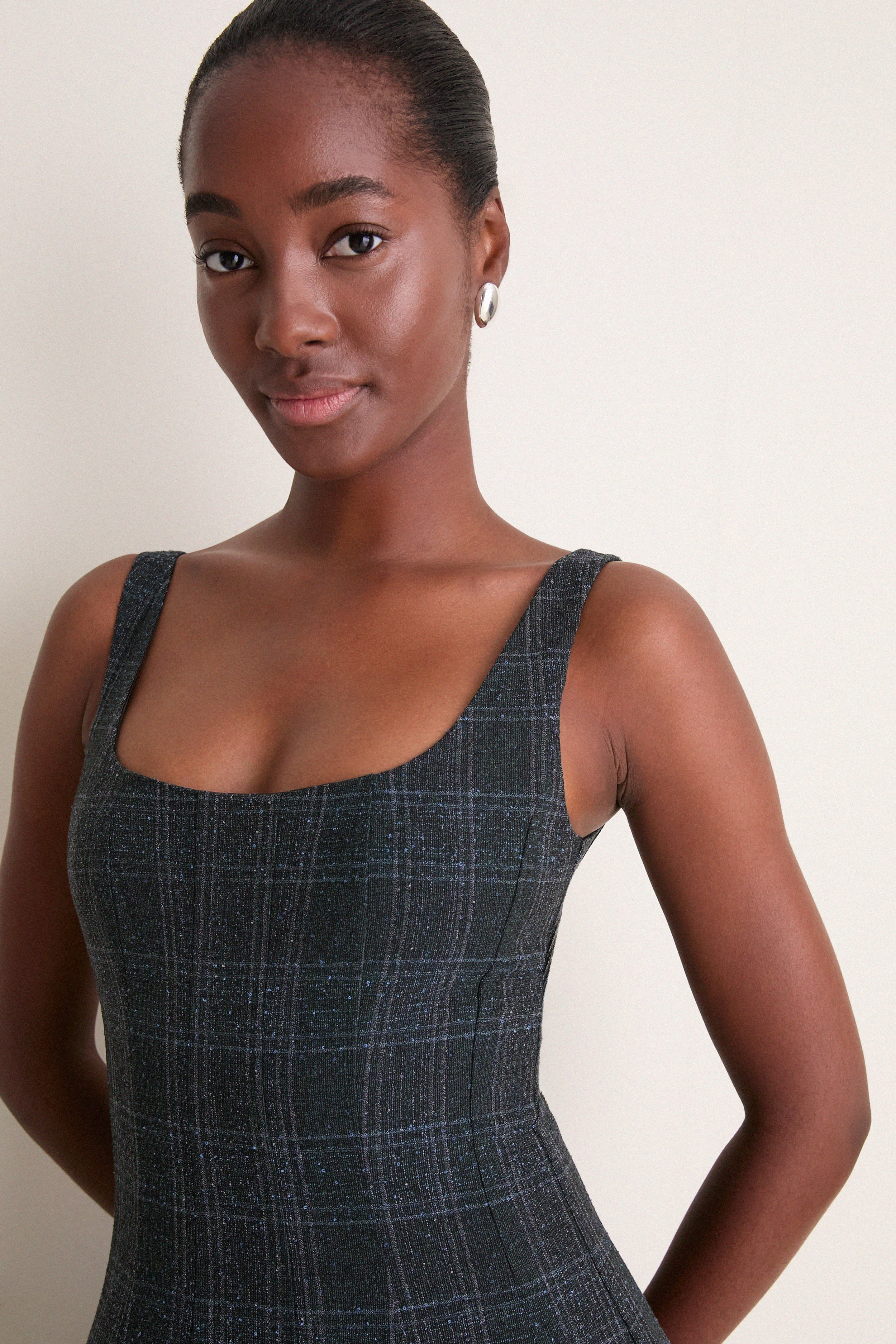 Ink Blue Plaid Wells Dress