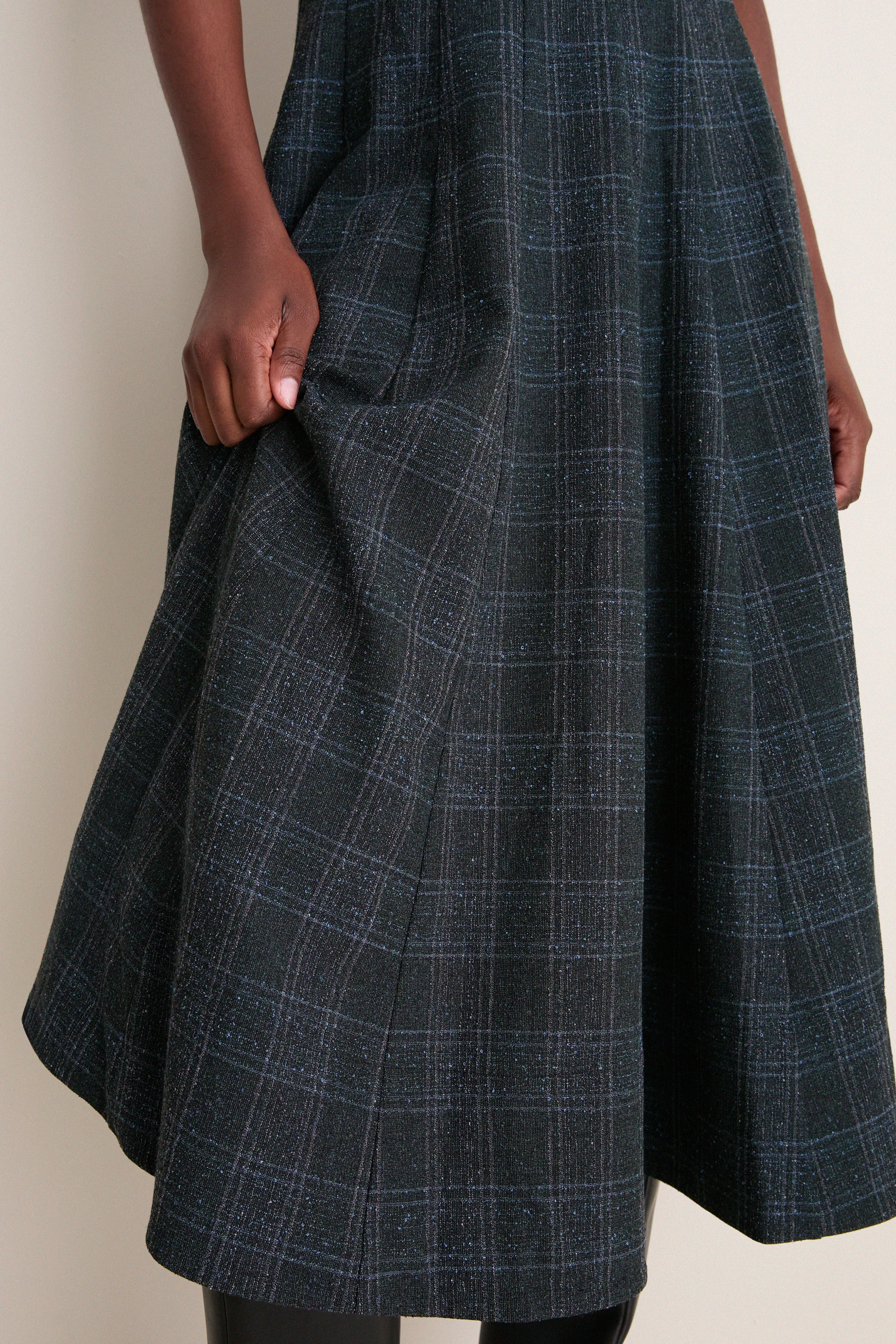 Ink Blue Plaid Wells Dress