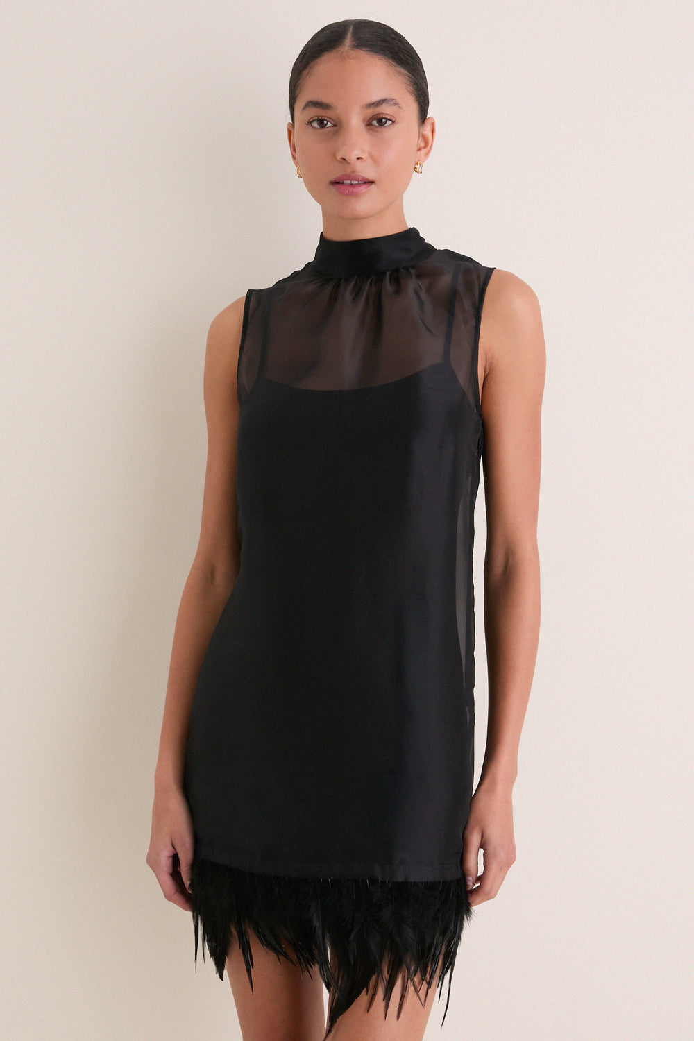 Black Albee Silk Mini Dress
