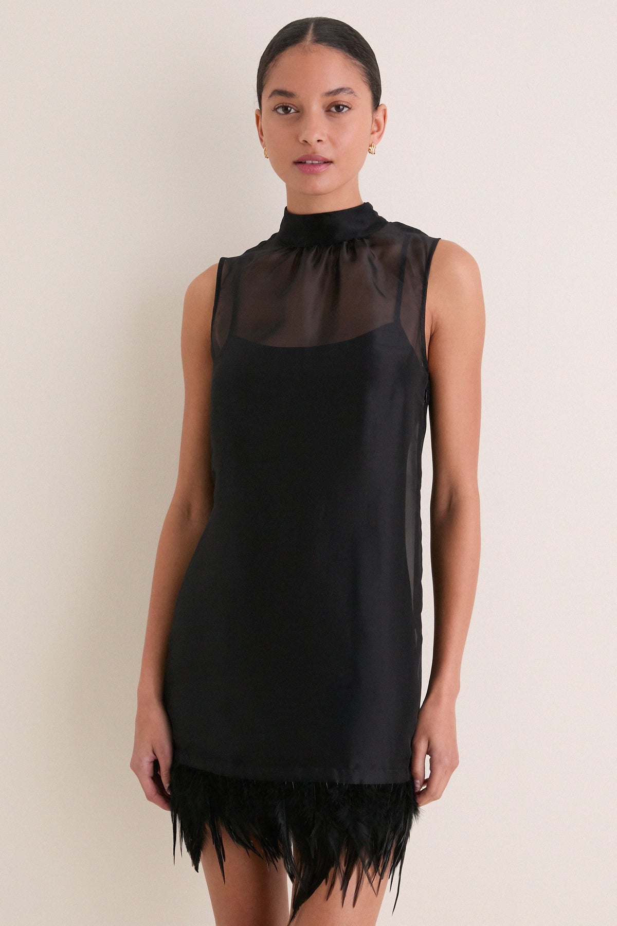 Black Albee Silk Mini Dress